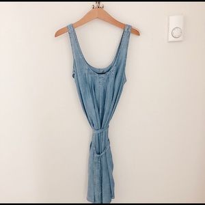 Chambray Dress with Tie